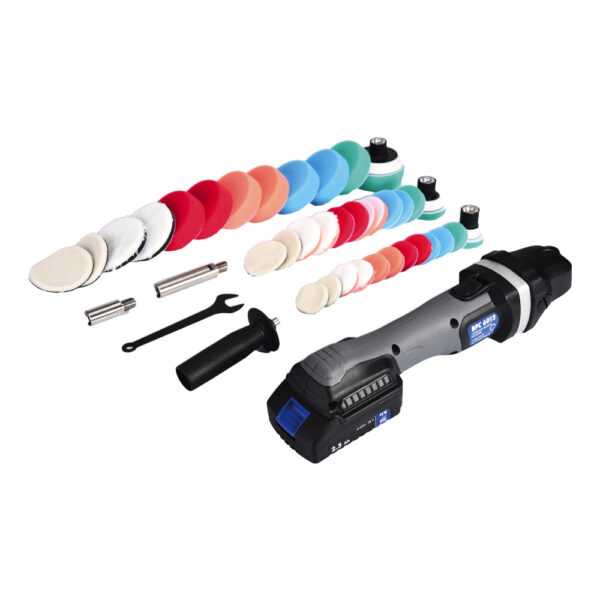 Polerka akumulatorowa rotacyjna BPC 6012 zestaw z padami i przedłużkami